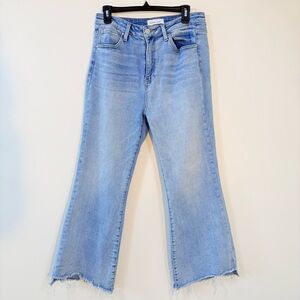 Risen High Rise Light Blue Flare Distressed Jeans Women 31
